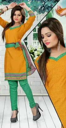 Picture of ethnic designer mali gold patiyala suit indian pakistan