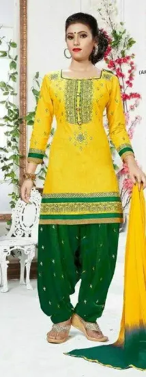 Picture of ethnic indian designer embroidered cotton salwar kameez