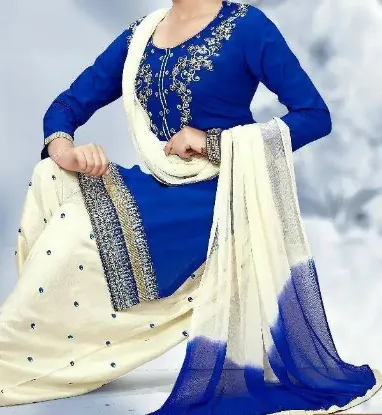 Picture of ethnic indian designer embroidered net salwar kameez dr