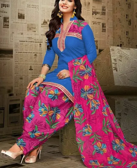 Picture of ethnic indian designer un-stitched salwar kameez materi