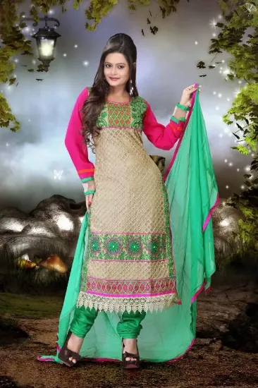 Picture of ethnic punjabi indian party wear suit 3pc kalidar salwa