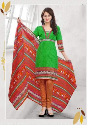 Picture of ethnic unstitched embroidered salwar kameez material an