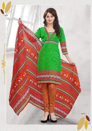 Picture of ethnic unstitched embroidered salwar kameez material an