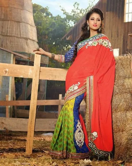 Picture of black designer embellish sari georgette festival pakis,