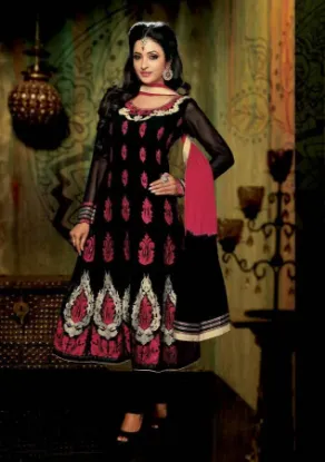 Picture of fancy salwar kameez loose unstitched dress material pun