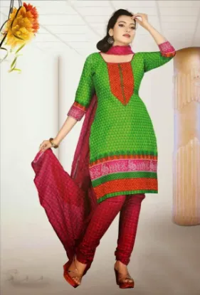 Picture of fancy unstitch dress material punjabi suit cotton india