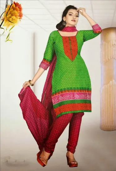 Picture of fancy unstitch dress material punjabi suit cotton india