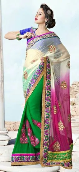 Picture of bollywood cultural saree indian women's ethnic wedding,