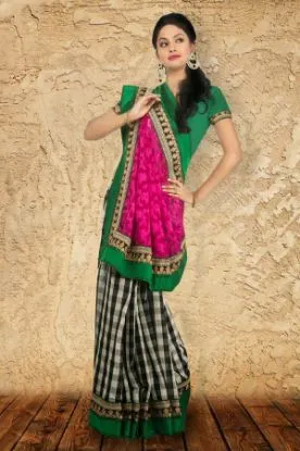 Picture of bollywood indian art silk saree pakistani festival wea,
