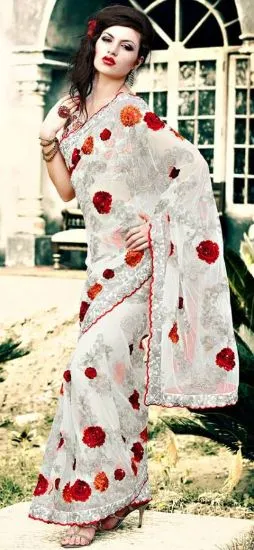 Picture of bollywood indian art silk saree pakistani party wear e,