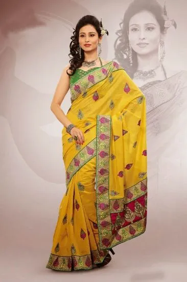 Picture of bollywood indian art silk saree women festival wear em,