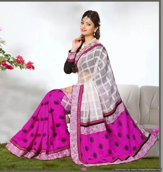 Picture of bollywood saree indian designer sari silk traditional ,