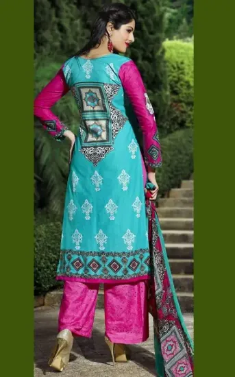 Picture of fatimabi plussize indian neckline embroidry long floor 