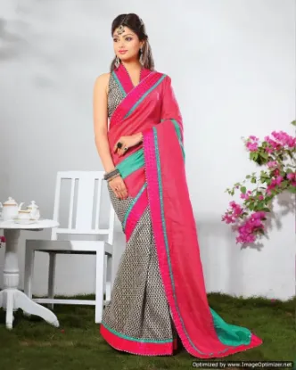 Picture of bollywood sari indian women designer wedding reception,