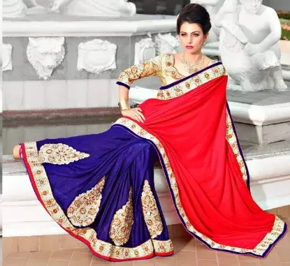 Picture of bridal indian fancy bollywood sari designer evening pa,
