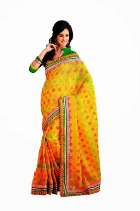 Picture of chhavi georgette printed casual saree sari bellydance ,