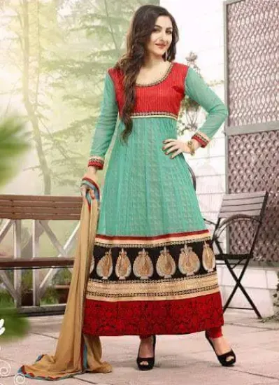 Picture of indian designer eid pakistani anarkali shalwar dress sa