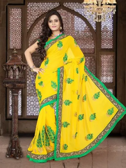Picture of indian bollywood designer chanderi cotton silk sari pa,