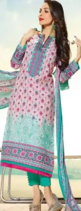 Picture of indian designer embroidered red cotton salwar kameez pa