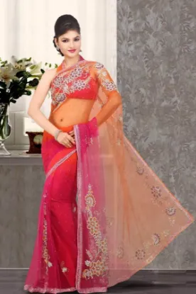 Picture of indian designer bollywood style brown zari work sari s,