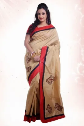 Picture of indian designer magenta zari border bollywood sari geo,