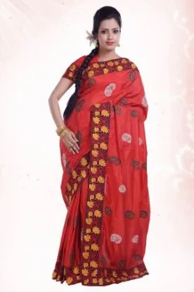 Picture of indian designer poly cotton saree beige trandy occasio,