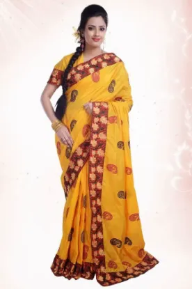 Picture of indian designer saree black georgette beautiful floral,