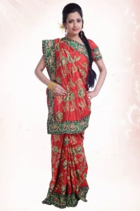 Picture of indian designer saree black georgette fabulous look fa,