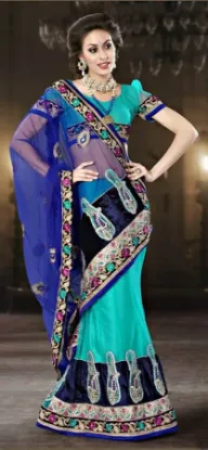 Picture of indian designer sari beautiful party ware fancy george,