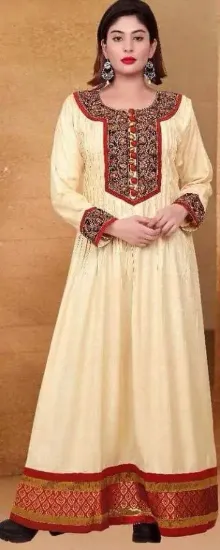 Picture of indian ethnic anarkali yellow pakistani designer shalwa