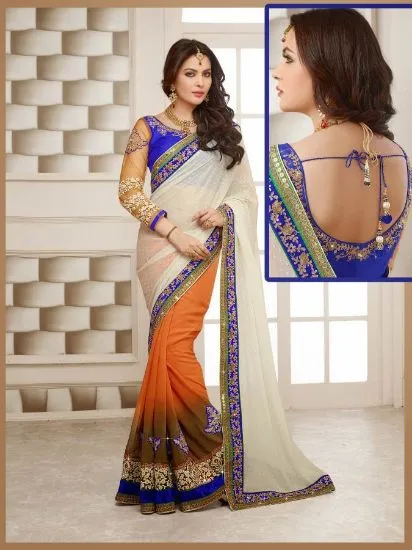 Picture of indian designer sari heavy work ethnic culture saree,e3