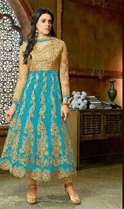 Picture of indian ethnic party wear gown suit-pakistani bollywood 