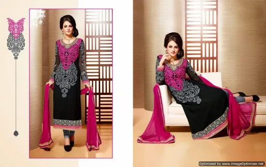 Picture of indian long gown pakistani designer wedding wear bollyw