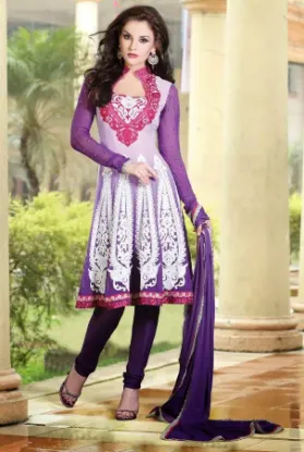 Picture of indian magenta pakistani designer ethnic anarkali shalw