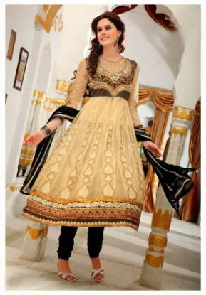 Picture of indian navy blue designer ethnic pakistani anarkali sha