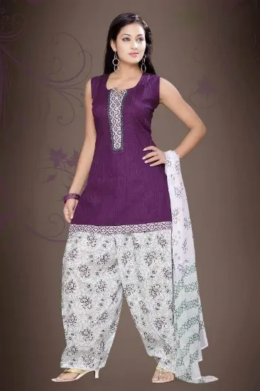 Picture of indian pakistani anarkali salwar suit kalamkari pattern