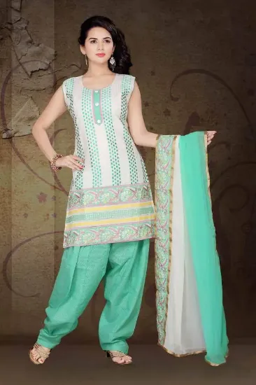 Picture of indian pakistani anarkali salwar suit patola pattern xl