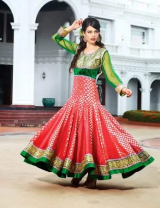 Picture of indian pakistani cotton block printed jaipuri dress ful