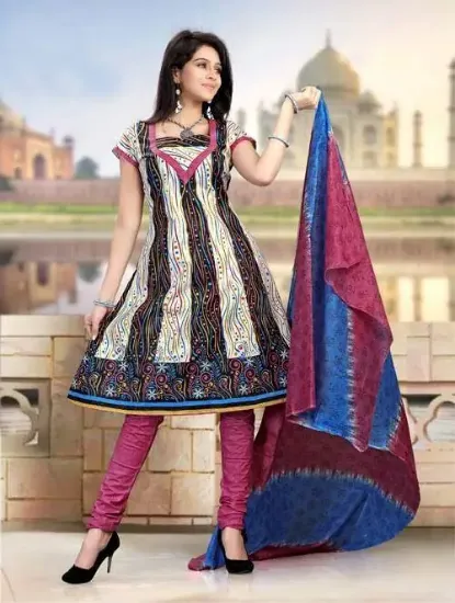 Picture of indian pakistani designer beautiful anarkali floral emb