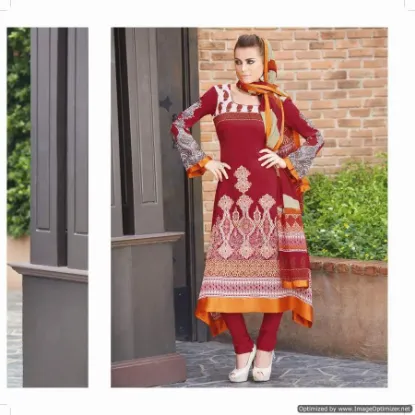 Picture of indian pakistani designer orange ethnic anarkali shalwa