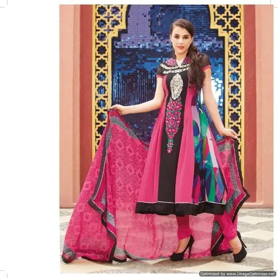 Picture of indian pakistani ethnic anarkali dress green designer s