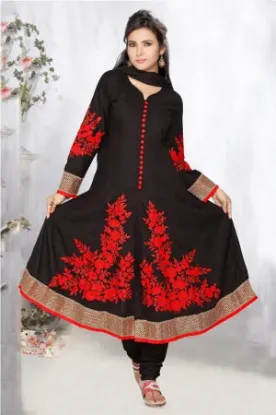 Picture of indian pakistani ethnic anarkali dress navy blue design