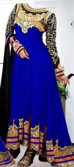 Picture of indian pakistani shalwar designer anarkali ethnic blue 