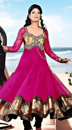 Picture of indian pakistani shalwar designer anarkali ethnic pink 