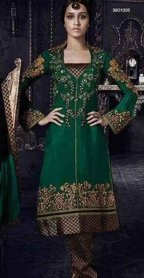 Picture of indian pakistani shalwar ethnic designer anarkali brown