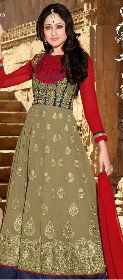 Picture of indian pakistani shalwar ethnic designer anarkali gray 