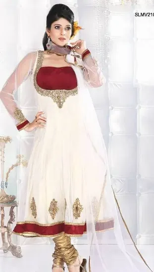 Picture of indian pakistani shalwar ethnic designer anarkali peach