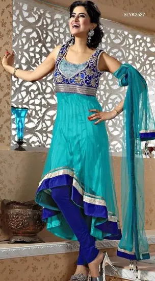 Picture of indian pakistani shalwar ethnic designer anarkali sky b