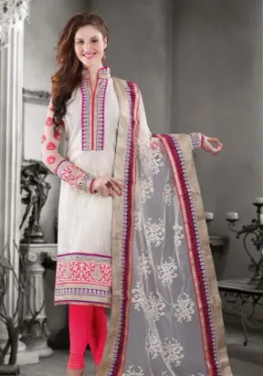 Picture of indian pakistani suit grey ethnic anarkali dress design