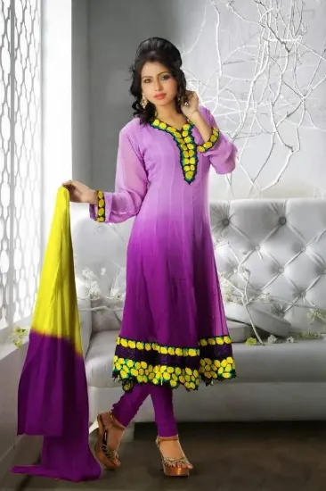 Picture of indian pakistani suit rani ethnic anarkali dress design